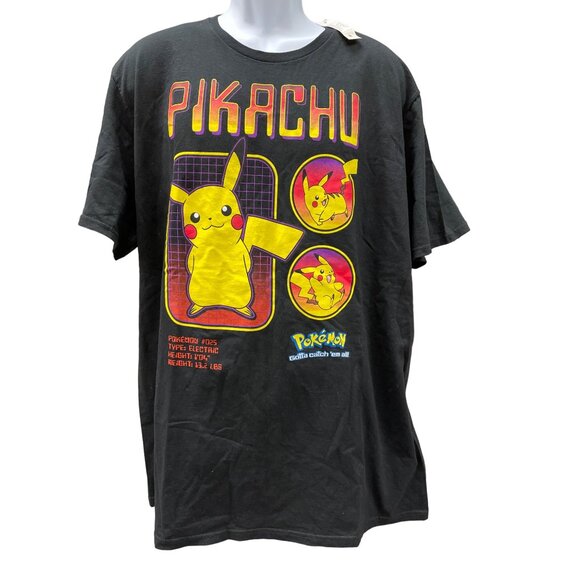 Pokemon Pikachu Black T Shirt Size 2XL SKU 1635 - Picture 1 of 5